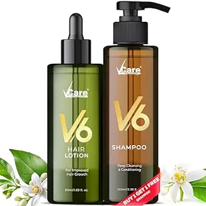vcare-v6-hair-lotion-50m-shampoo-100ml-hair-fall-control-serum-for-men-women-buy-1-get-1-shampoo-free